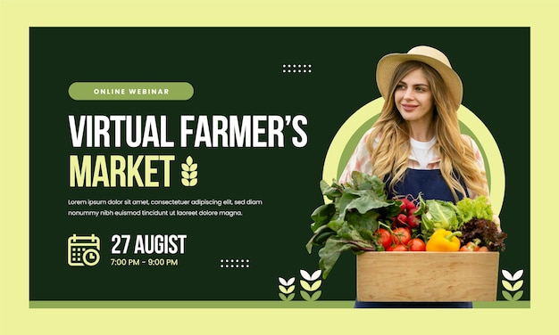 Free Vector webinar template for agriculture and farming organic food