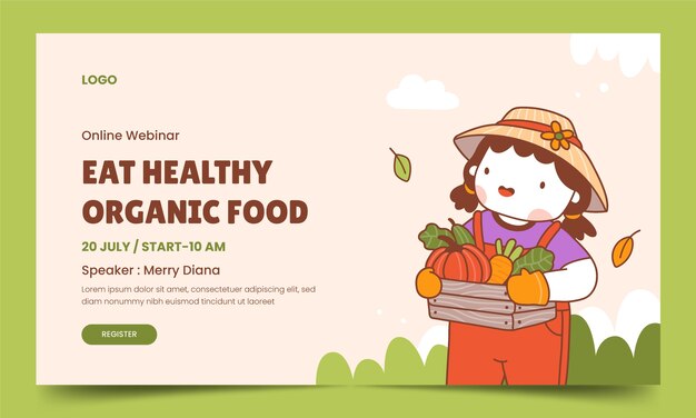 Webinar template for agriculture and farming organic food