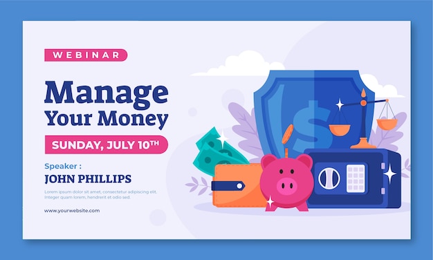 Free Vector webinar template for bank and finance