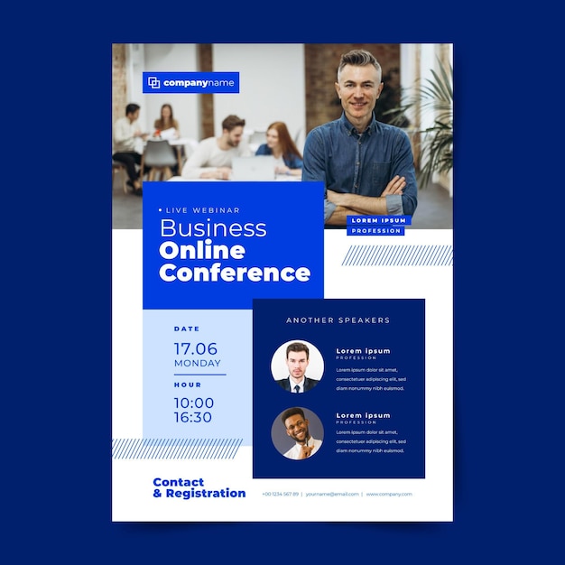 Webinar template online conference flyer