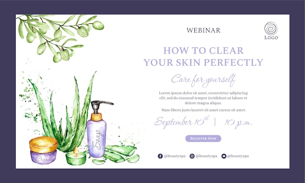 Free Vector webinar template for women's beauty and care