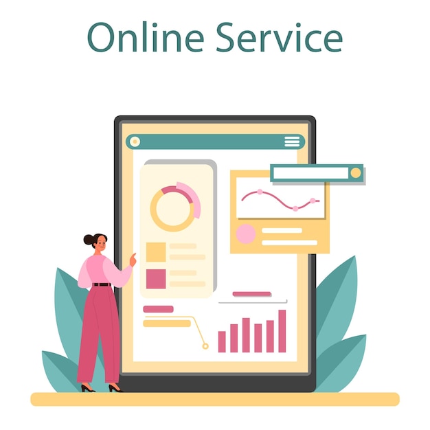 Website audit online service or platform Web page analysis of website's visibility in search engines Web data analytics Isolated flat vector illustration