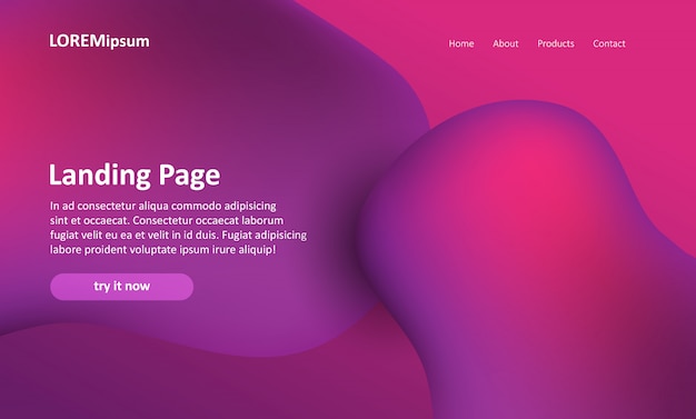 Website landing page with an abstract design