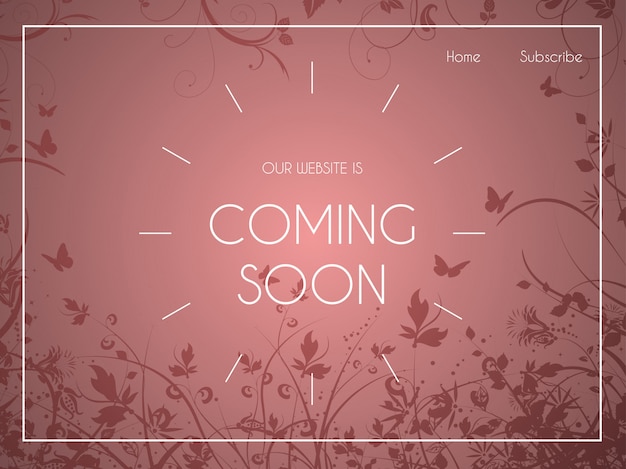 Free Vector website landing page with floral ornaments