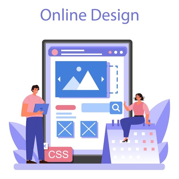 Free Vector website prototyping online service or platform web page modeling interface development brainstorming and creative idea concept online design flat vector illustration