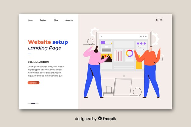 Website setup concept for landing page