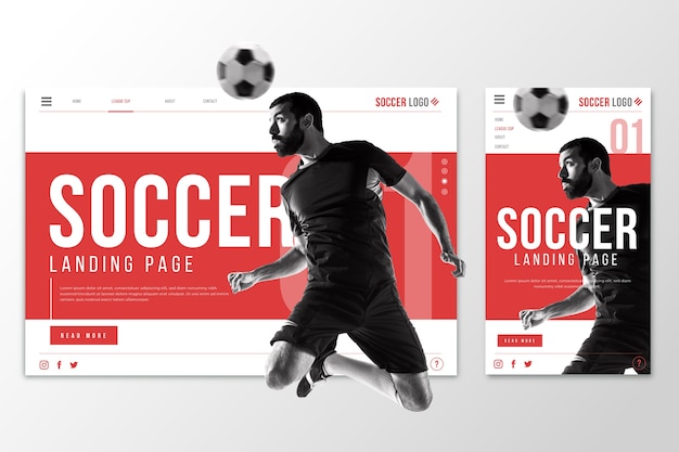 Webtemplate landing page for soccer