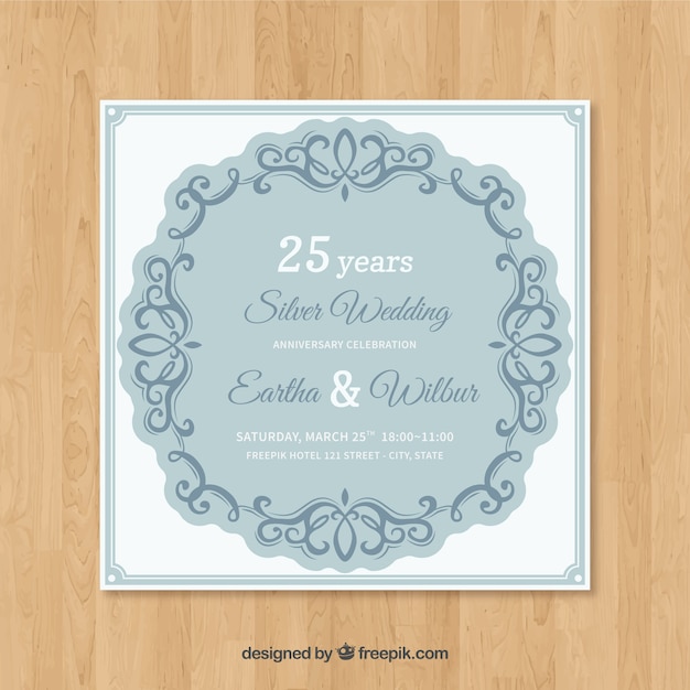 Wedding anniversary card invitation