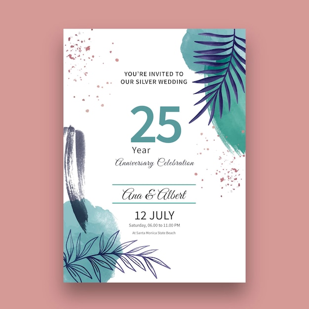 Free Vector wedding anniversary card