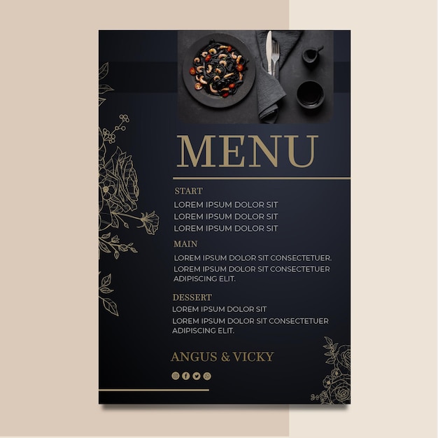 Wedding anniversary menu