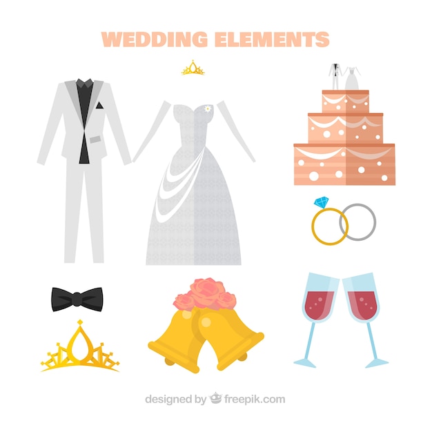 Wedding cake with other elements