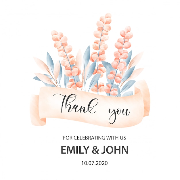 Free Vector wedding card with floral frame