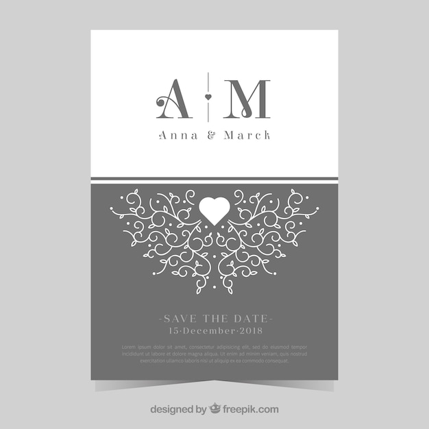 Free Vector wedding card with vintage ornaments