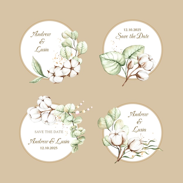 Free Vector wedding celebbration labels  template