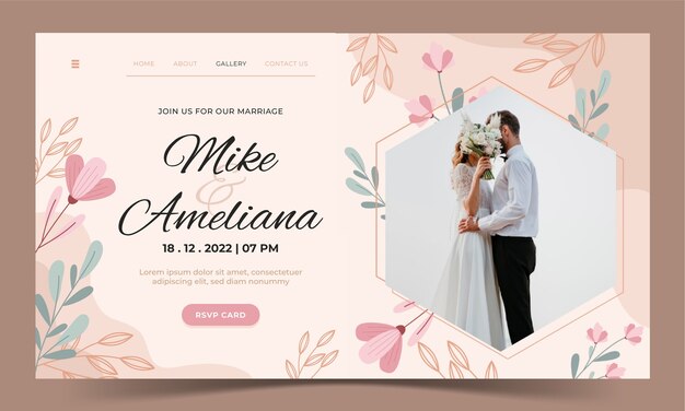 Wedding ceremony landing page template