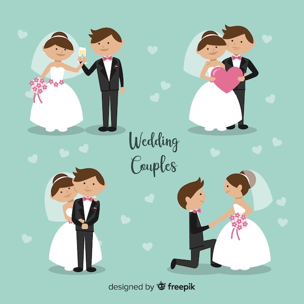 Wedding couple character collection