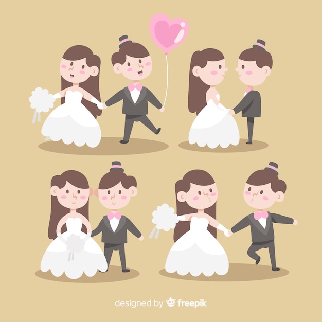 Wedding couple character collection