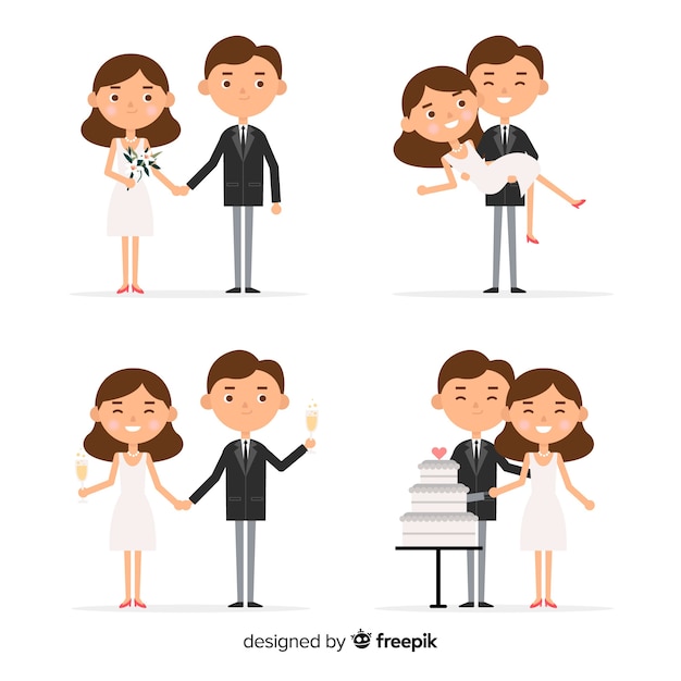 Free Vector wedding couple collection