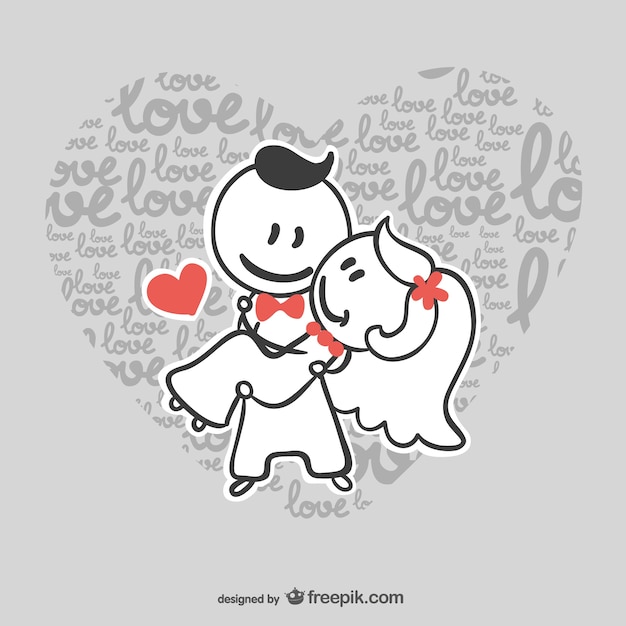 Free vector wedding couple in love