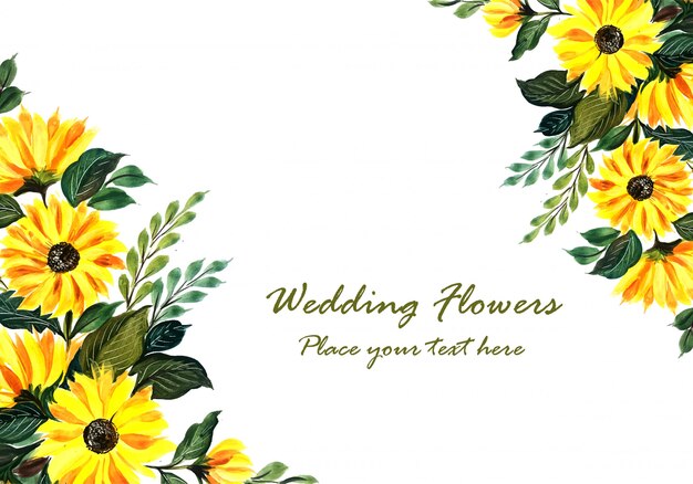 Wedding decorative yellow floral frame