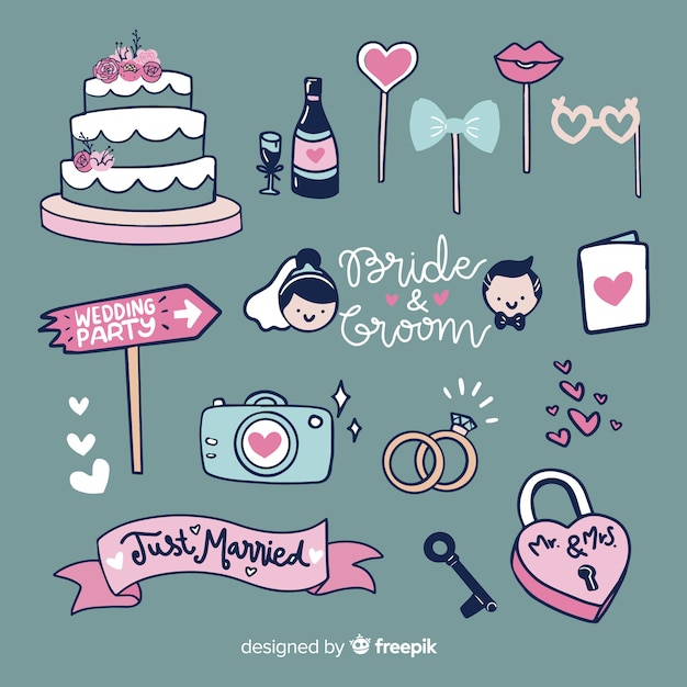 Free Vector wedding element collection