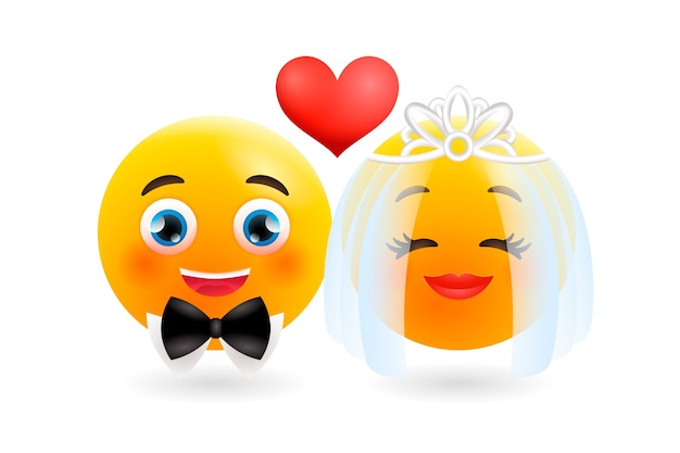 Free Vector wedding emoji illustration