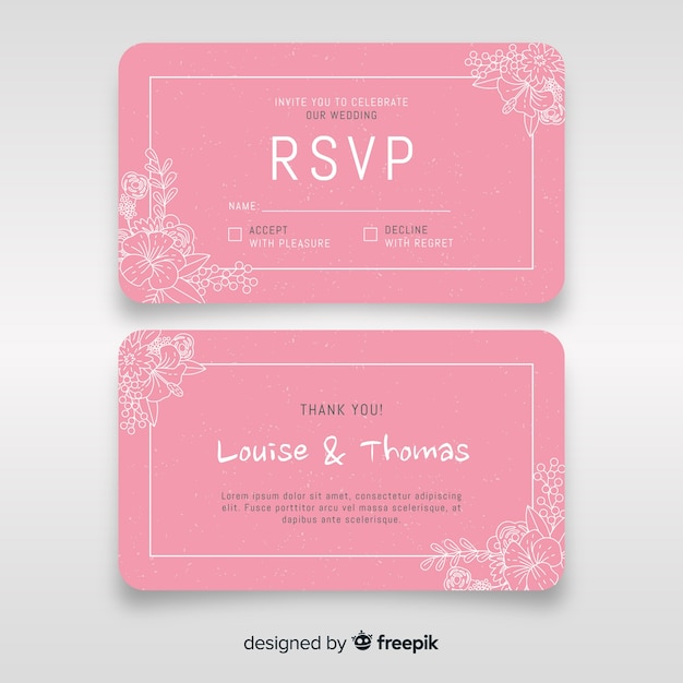 Wedding enclosure card template