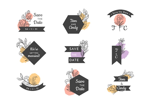 Wedding floral badge set