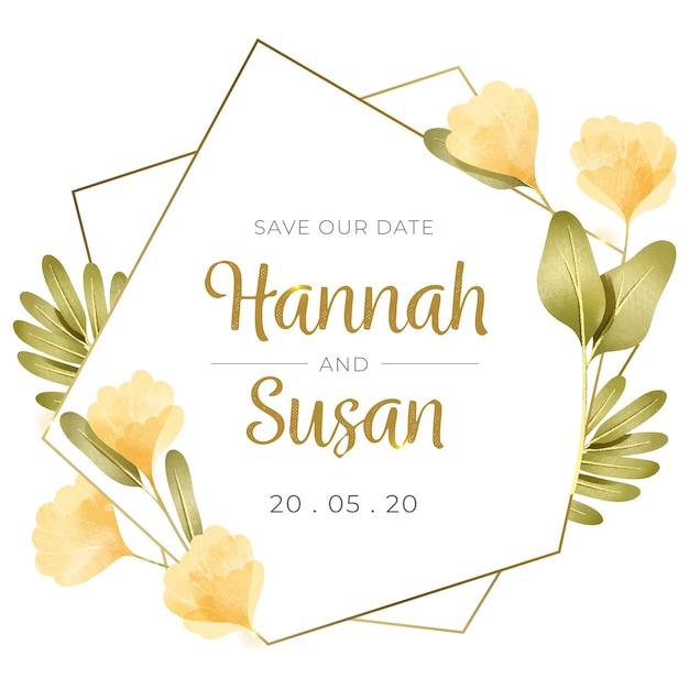 Free Vector wedding floral frame concept