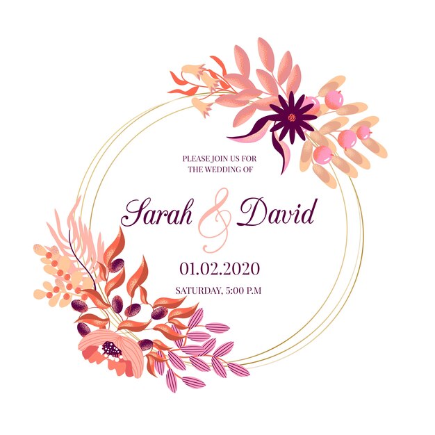 Wedding floral frame theme