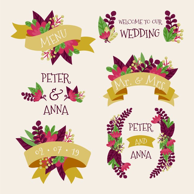 Wedding floral labels