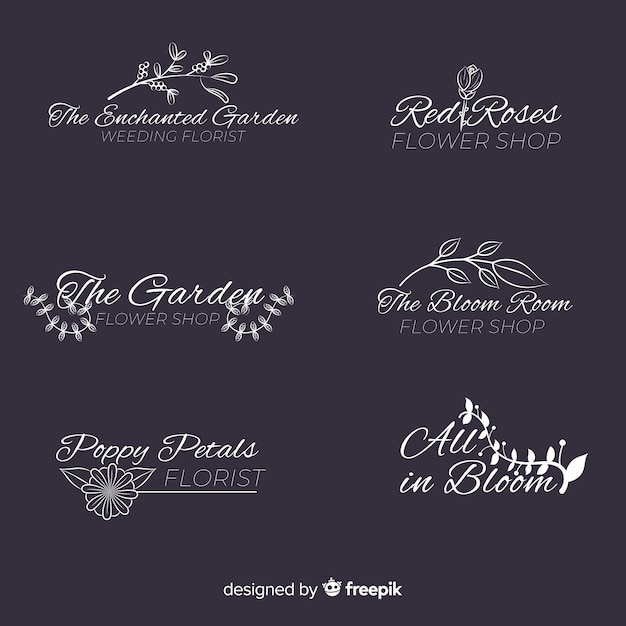 Wedding florist logo template collection