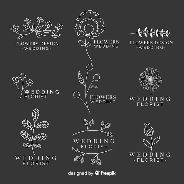 Wedding florist logo templates collection