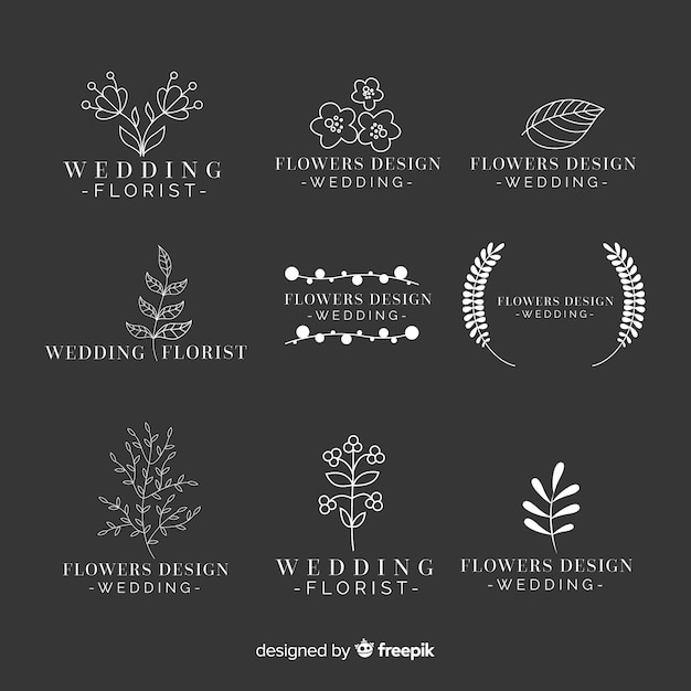 Wedding florist logo templates collection