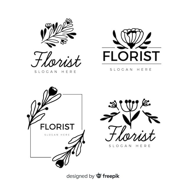 Wedding florist logo templates collection