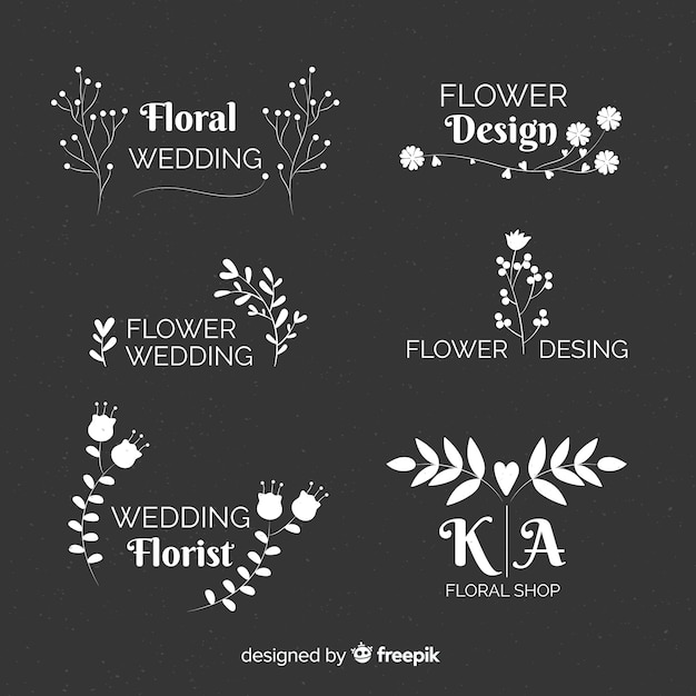 Wedding florist logo templates collection