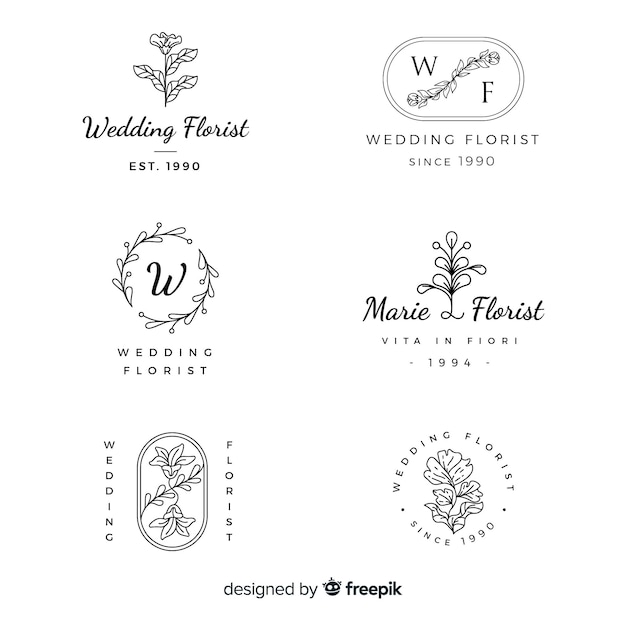 Wedding florist logo templates collection