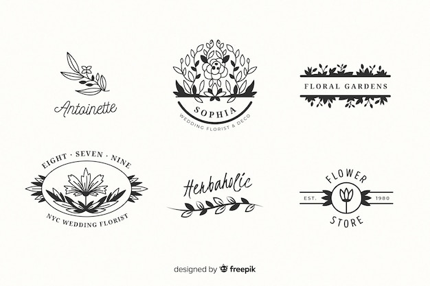 Wedding florist logo templates collection