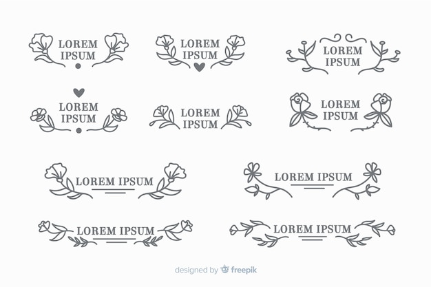 Wedding florist logo templates collection