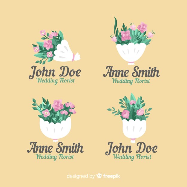 Wedding florist logo templates collection