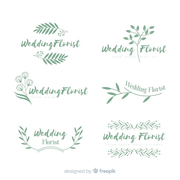 Wedding florist logo templates collection