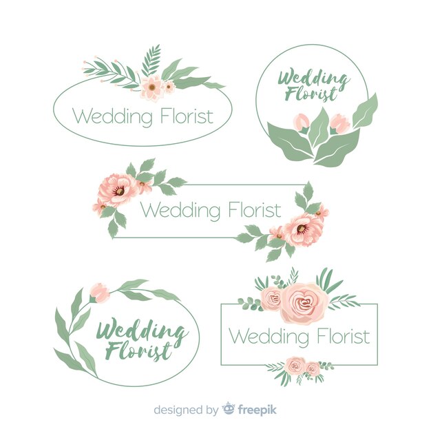 Wedding florist logo templates collection