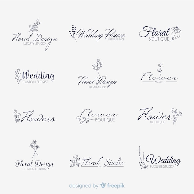 Wedding florist logo templates collection