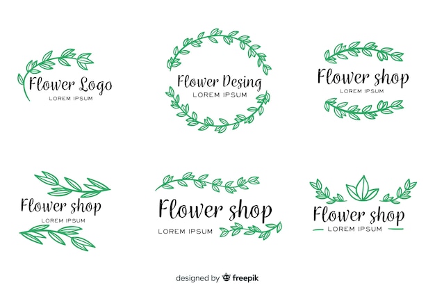 Wedding florist logos template collection