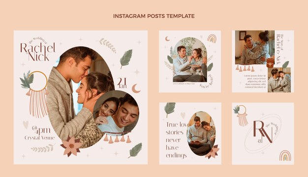 Wedding ig post design template