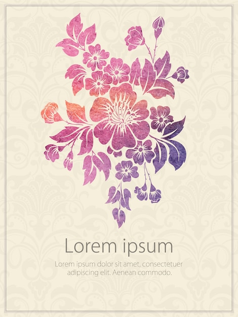 Free Vector wedding invitation and announcement card with floral background artwork