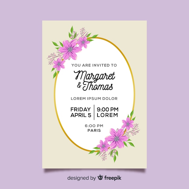 Wedding invitation card template