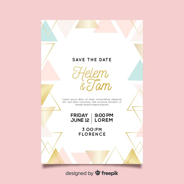 Wedding invitation card template