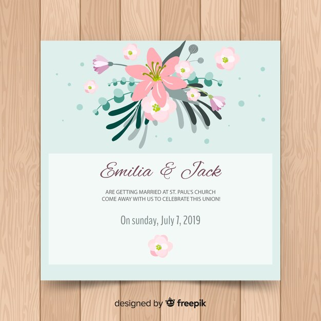 Wedding invitation card template