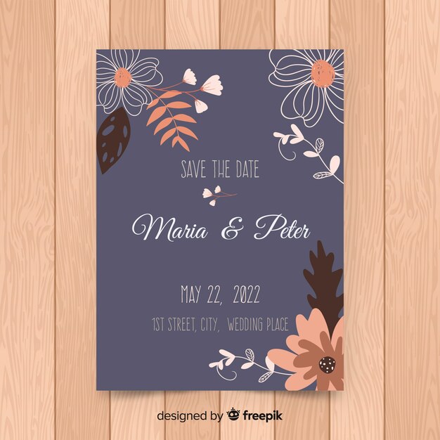 Wedding invitation card template